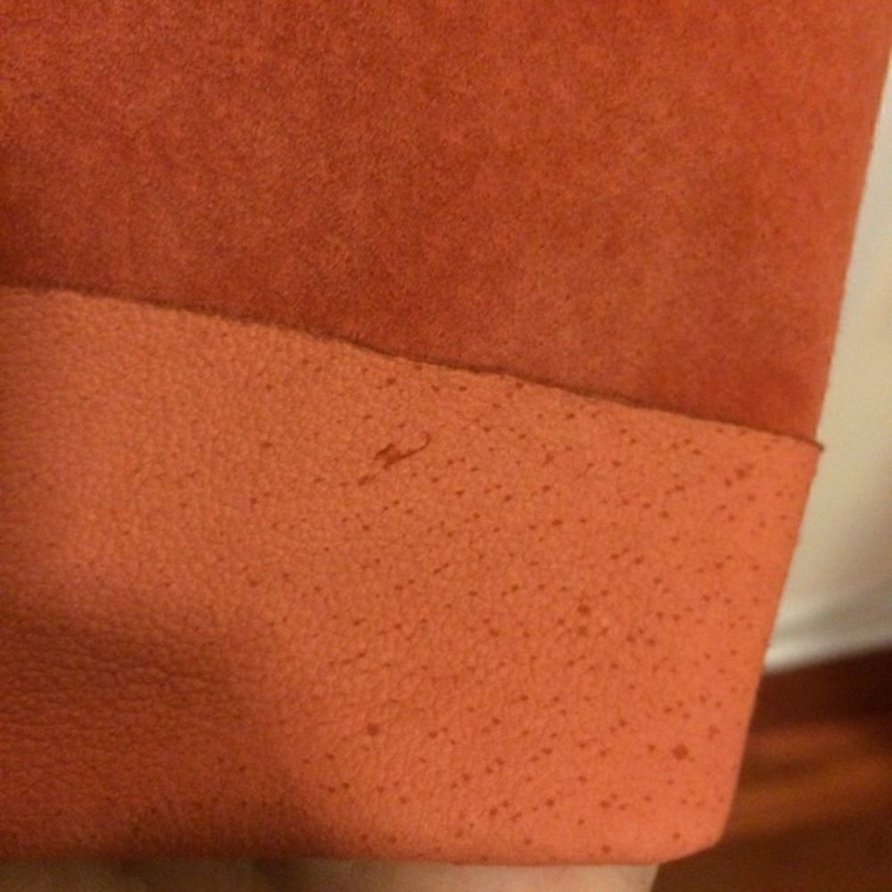 Promod Genuine Italian Suede A-Line Skirt | Size 2 | Burnt Orange - Picture 4 of 5